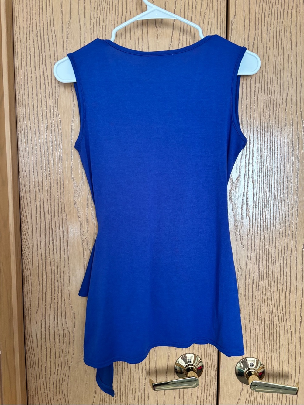 BOSTON PROPER Bright Royal Blue Wrap-Style Sleeveless Top, size XS - Picture 3 of 12